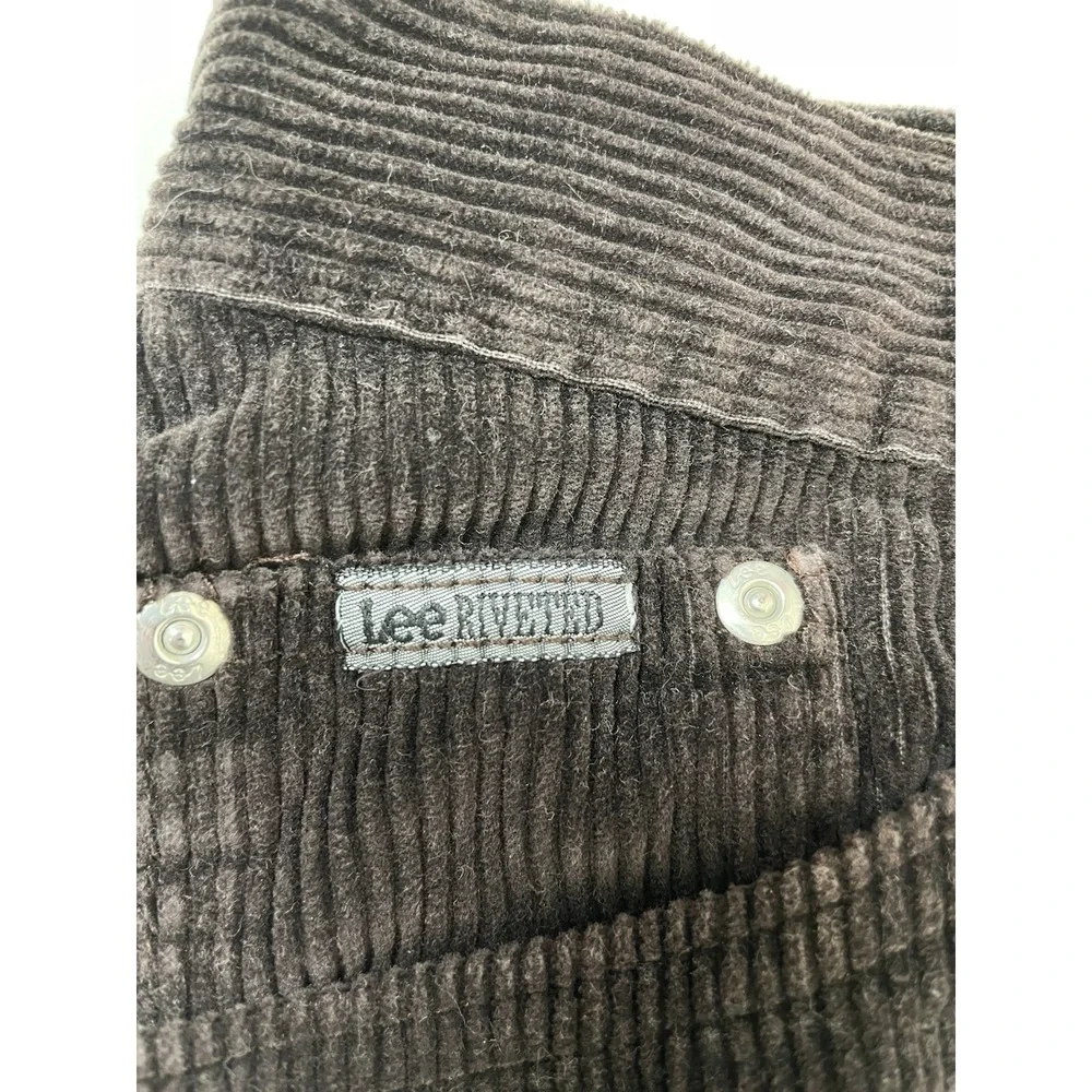 Lee Riveted Brown Corduroy Pants Women's size 18 Med‎ Vintage (34x31 Actual)